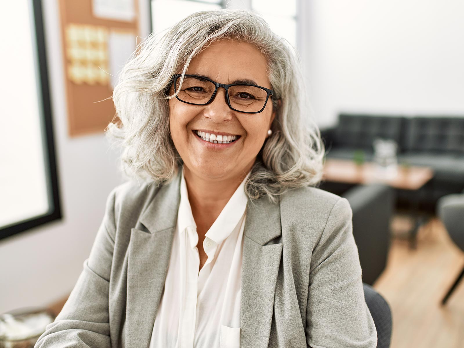 An older women smiling