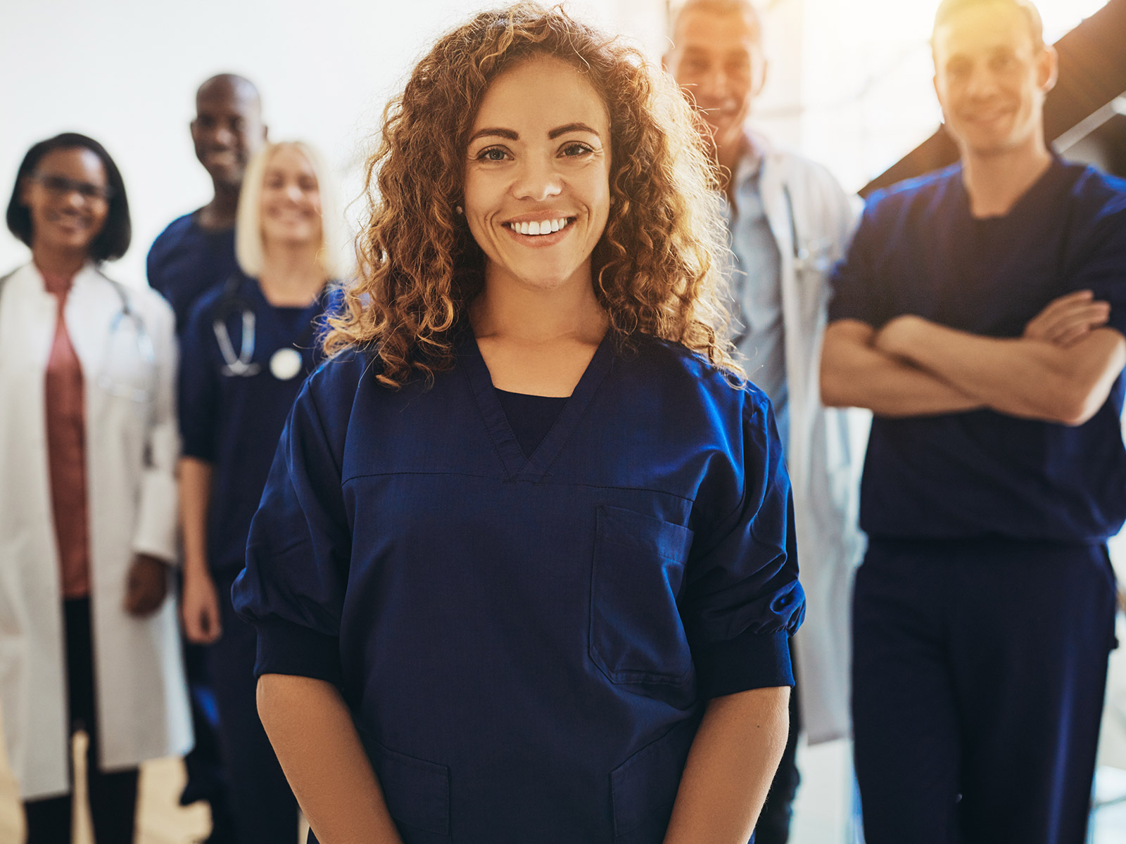 Young healthcare worker smiling