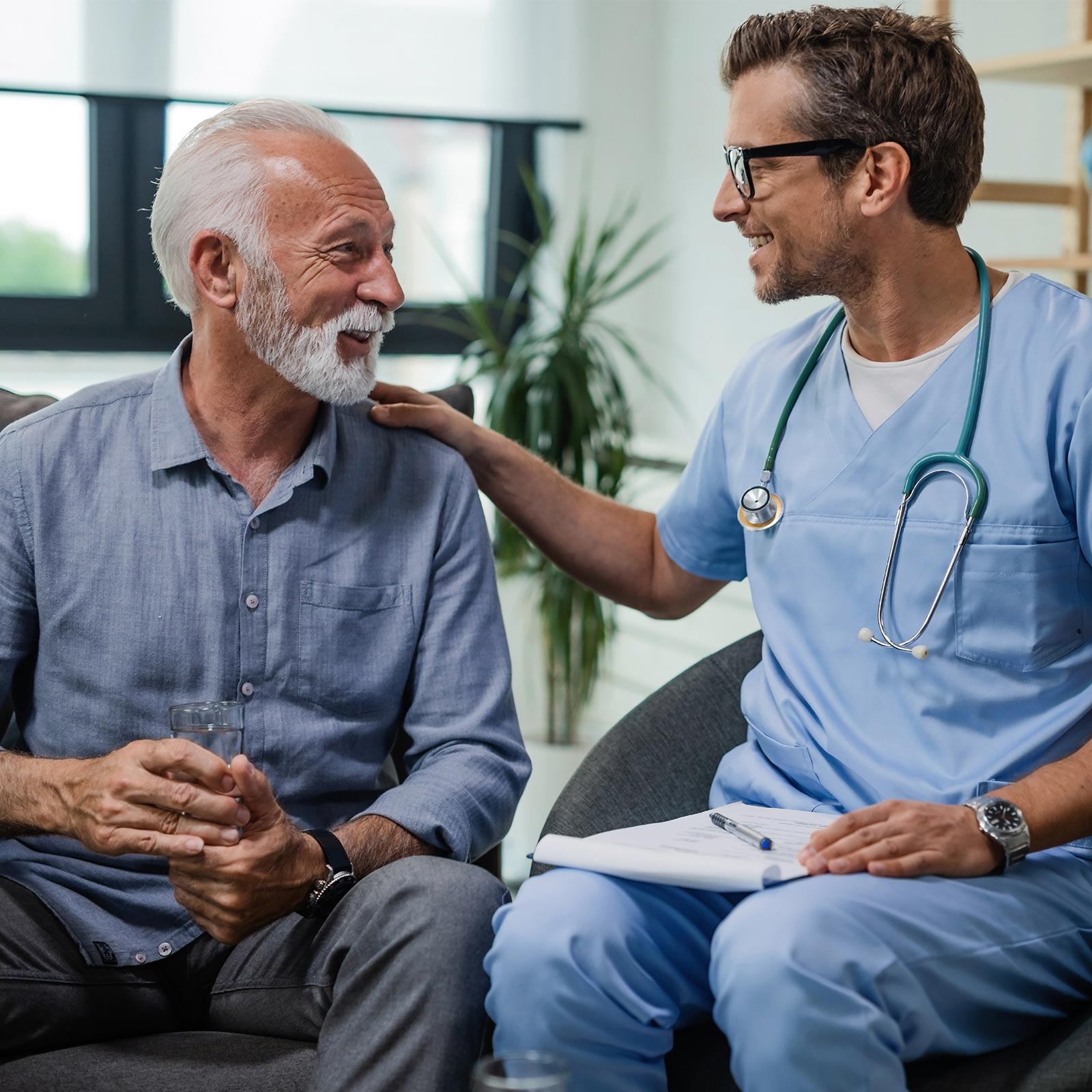 Patient consulting with medical professional